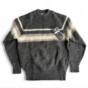 Unisex Icelandic wool striped sweater